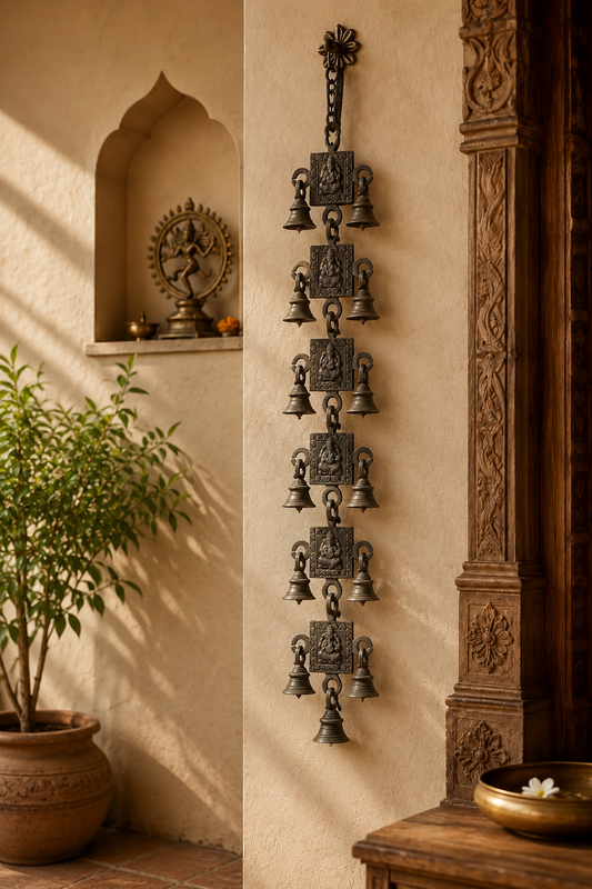Handcrafted Brass Temple Bell Wall Hanging